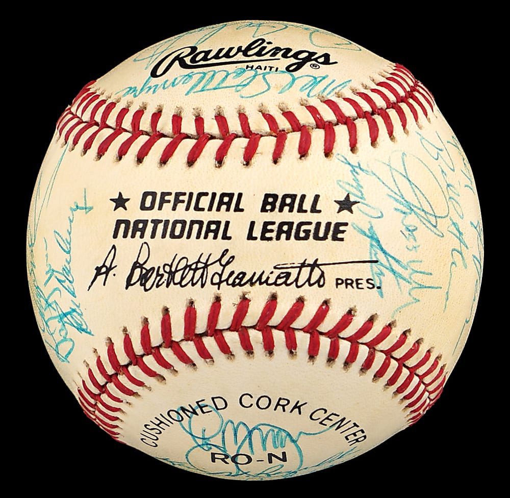1987 New York Mets Team-Signed ONL/Giamatti Baseball with (31) Signatures Including Strawberry, Gooden, Dykstra, Hernandez Plus Full PSA LOA