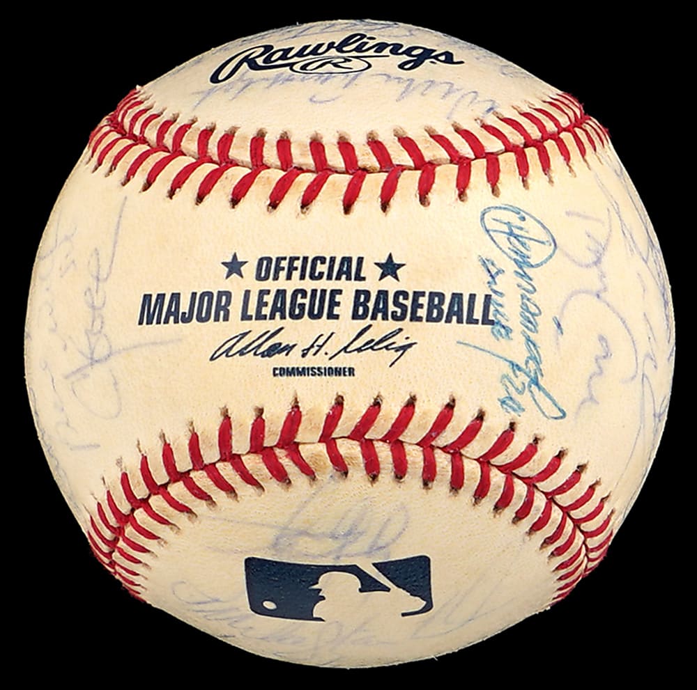 2000 World Series Champions New York Yankees Team-Signed Baseball with (32) Signatures Including Jeter, Rivera, Posada, Pettitte - Full PSA LOA