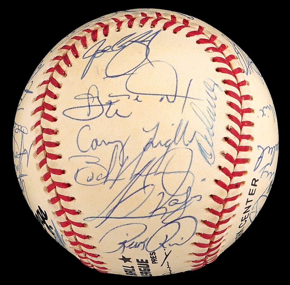 1997 New York Mets Team-Signed ONL/Coleman Baseball with (33) Signatures Plus Full PSA LOA