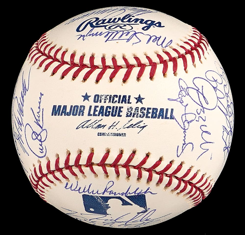 2002 American League East Champions New York Yankees Team-Signed Baseball with (29) Signatures Including Jeter, Giambi, Rivera, Posada Plus Full PSA LOA
