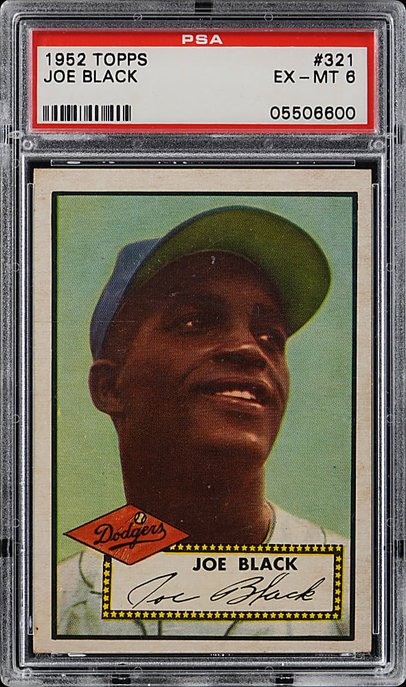 1952 Topps #321 Joe Black Rookie High Number PSA EX-MT 6