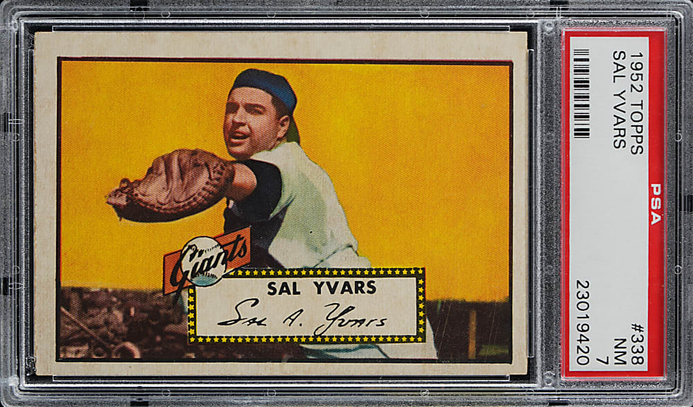1952 Topps #338 Sal Yvars High Number PSA NM 7