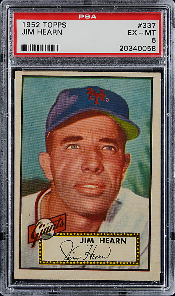 1952 Topps #337 Jim Hearn High Number PSA EX-MT 6