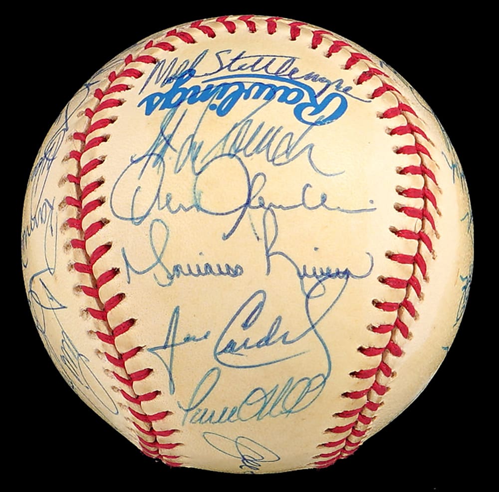1998 World Champions New York Yankees Team-Signed OAL/Budig Baseball with (30) Signatures Including Jeter, Rivera, Pettitte, Posada Plus Full PSA LOA