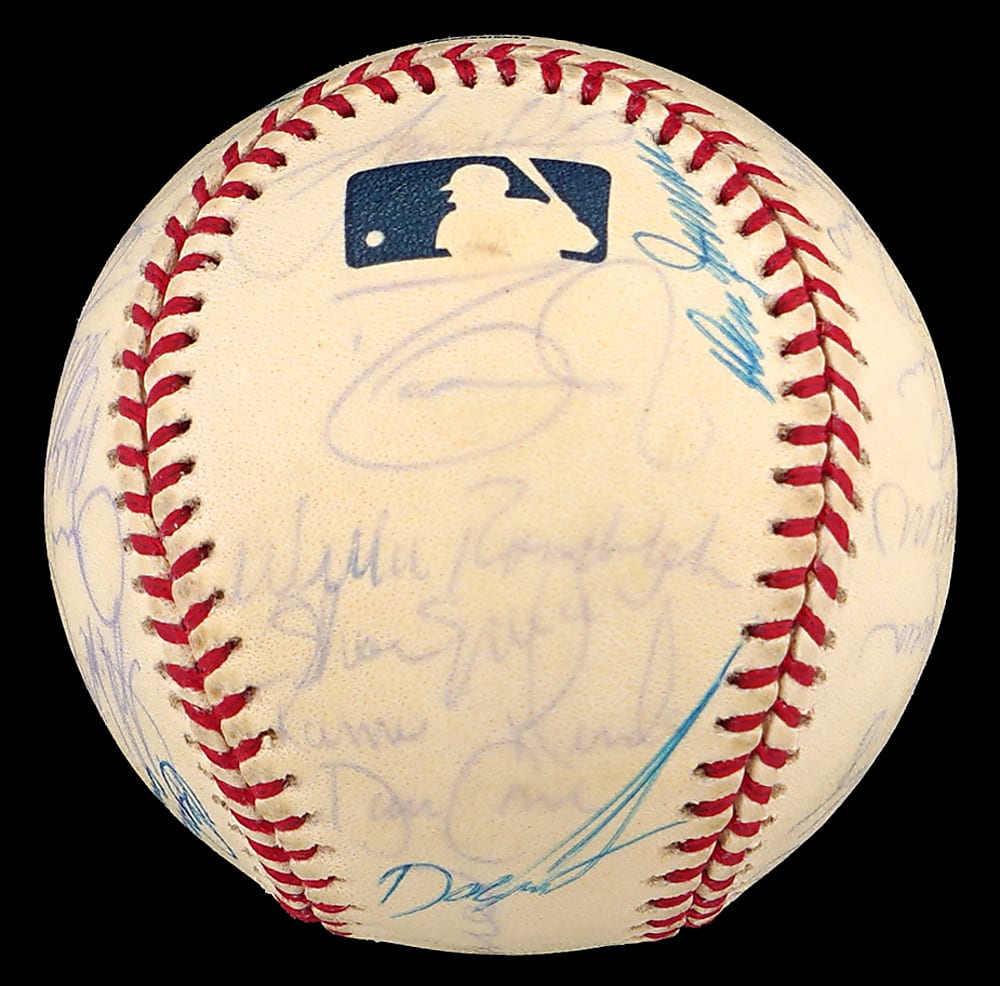 2000 World Champions New York Yankees Team-Signed Baseball with (32) Signatures Including Jeter, Rivera, Posada, Pettitte Plus Full PSA LOA