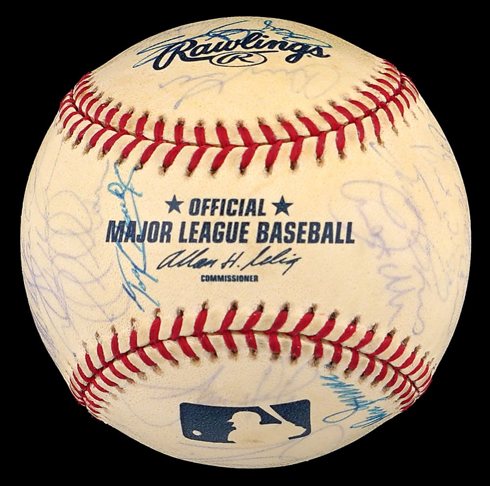 2000 World Champions New York Yankees Team-Signed Baseball with (32) Signatures Including Jeter, Rivera, Posada, Pettitte Plus Full PSA LOA