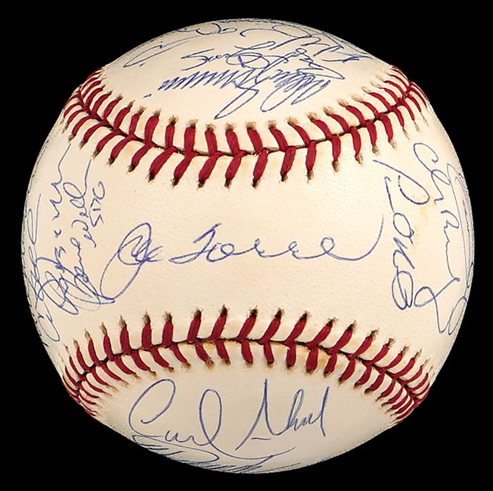 2001 American League Champions New York Yankees Team-Signed Baseball with (31) Signatures Including Jeter, Rivera, Mussina, Posada Plus Full PSA LOA