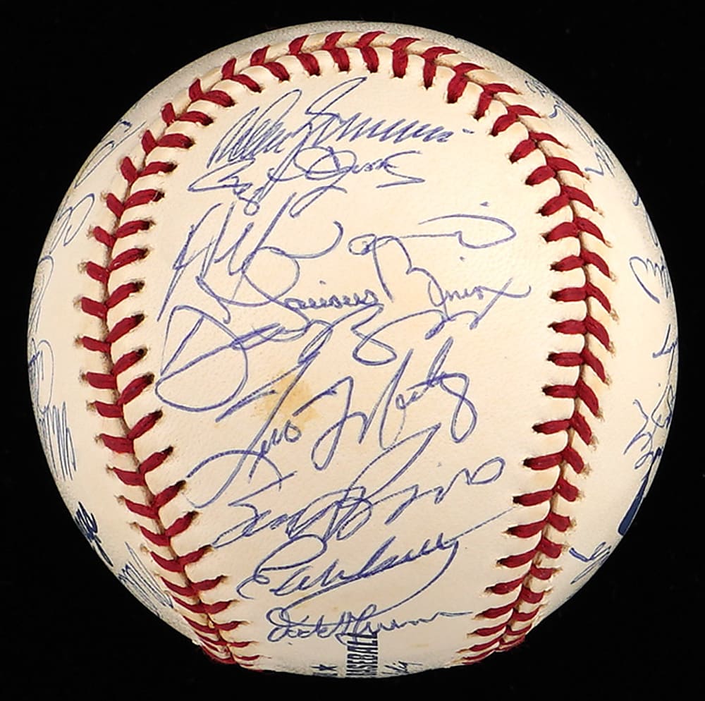 2001 American League Champions New York Yankees Team-Signed Baseball with (31) Signatures Including Jeter, Rivera, Mussina, Posada Plus Full PSA LOA