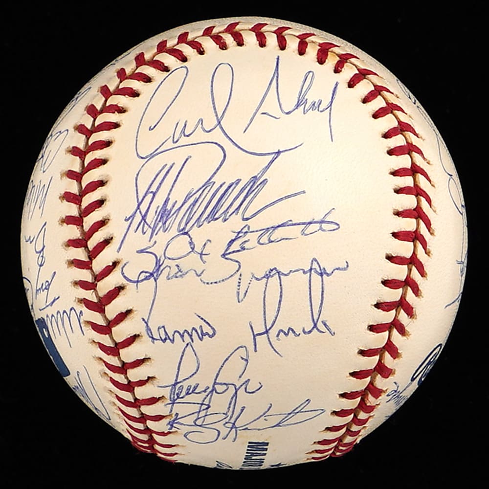 2001 American League Champions New York Yankees Team-Signed Baseball with (31) Signatures Including Jeter, Rivera, Mussina, Posada Plus Full PSA LOA