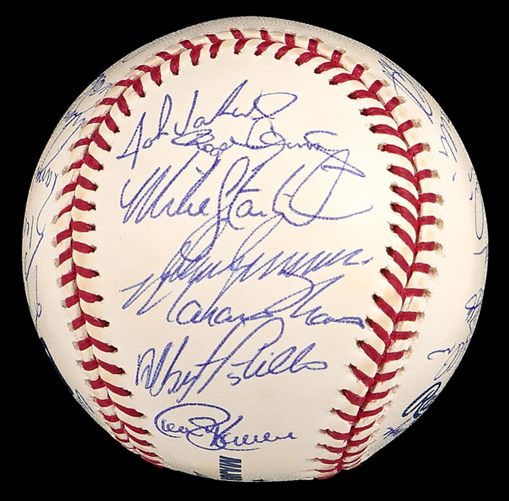 2002 American League East Champions New York Yankees Team-Signed Baseball with (29) Signatures Including Jeter, Rivera, Posada, Mussina Plus Full PSA LOA
