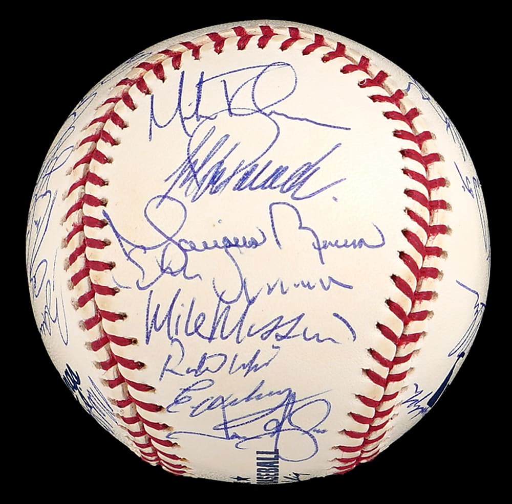 2002 American League East Champions New York Yankees Team-Signed Baseball with (29) Signatures Including Jeter, Rivera, Posada, Mussina Plus Full PSA LOA