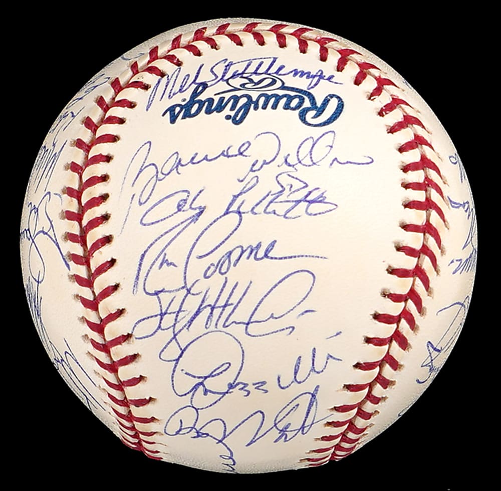 2002 American League East Champions New York Yankees Team-Signed Baseball with (29) Signatures Including Jeter, Rivera, Posada, Mussina Plus Full PSA LOA