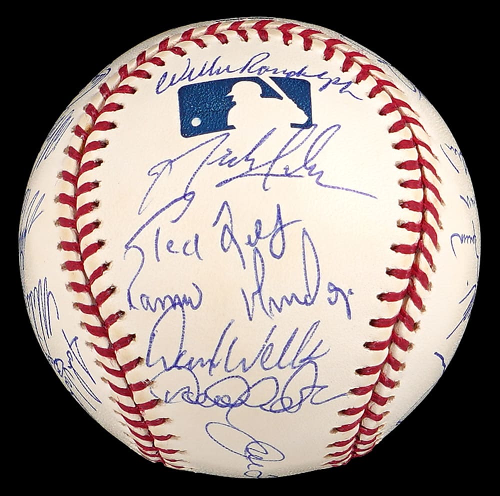 2002 American League East Champions New York Yankees Team-Signed Baseball with (29) Signatures Including Jeter, Rivera, Posada, Mussina Plus Full PSA LOA