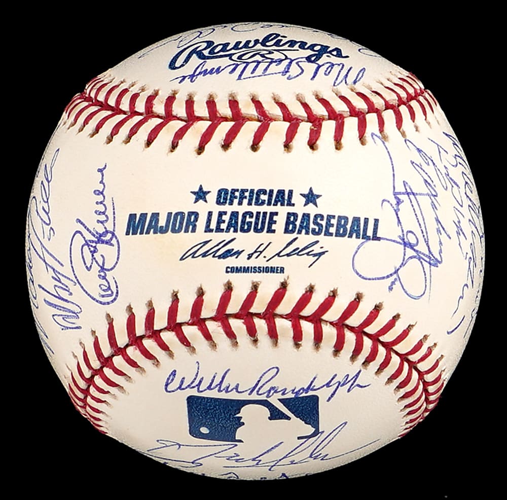 2002 American League East Champions New York Yankees Team-Signed Baseball with (29) Signatures Including Jeter, Rivera, Posada, Mussina Plus Full PSA LOA