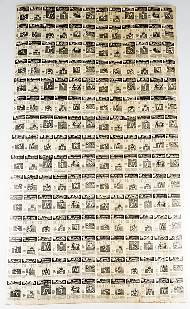 1974 Wonder Bread Football Uncut Sheet Pair with Jumbo (450 Total Cards) & (195) Hall of Famers