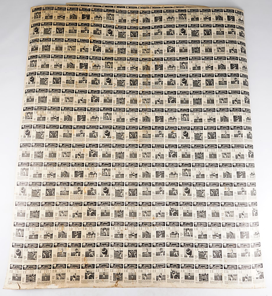 1974 Wonder Bread Football Uncut Sheet Pair with Jumbo (450 Total Cards) & (195) Hall of Famers