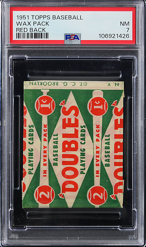 1951 Topps Red Backs Unopened Pack PSA NM 7