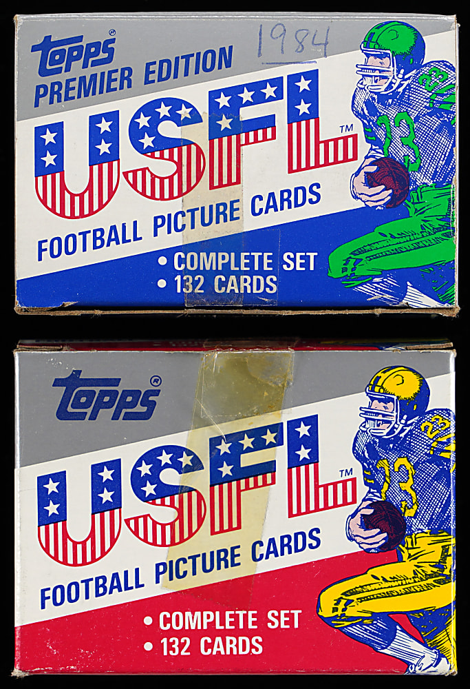 1984 & 1985 Topps USFL Football Complete Set Pair with Original Boxes