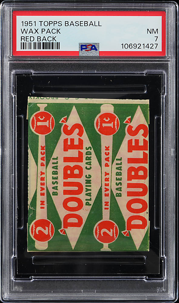 1951 Topps Red Backs Unopened Pack PSA NM 7