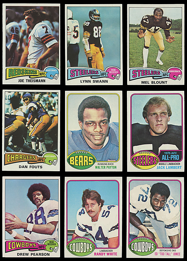 1974-1976 Topps Football Near Complete Set Trio with Key Rookies Including 1976 #148 Walter Payton (1,518 Total Cards)