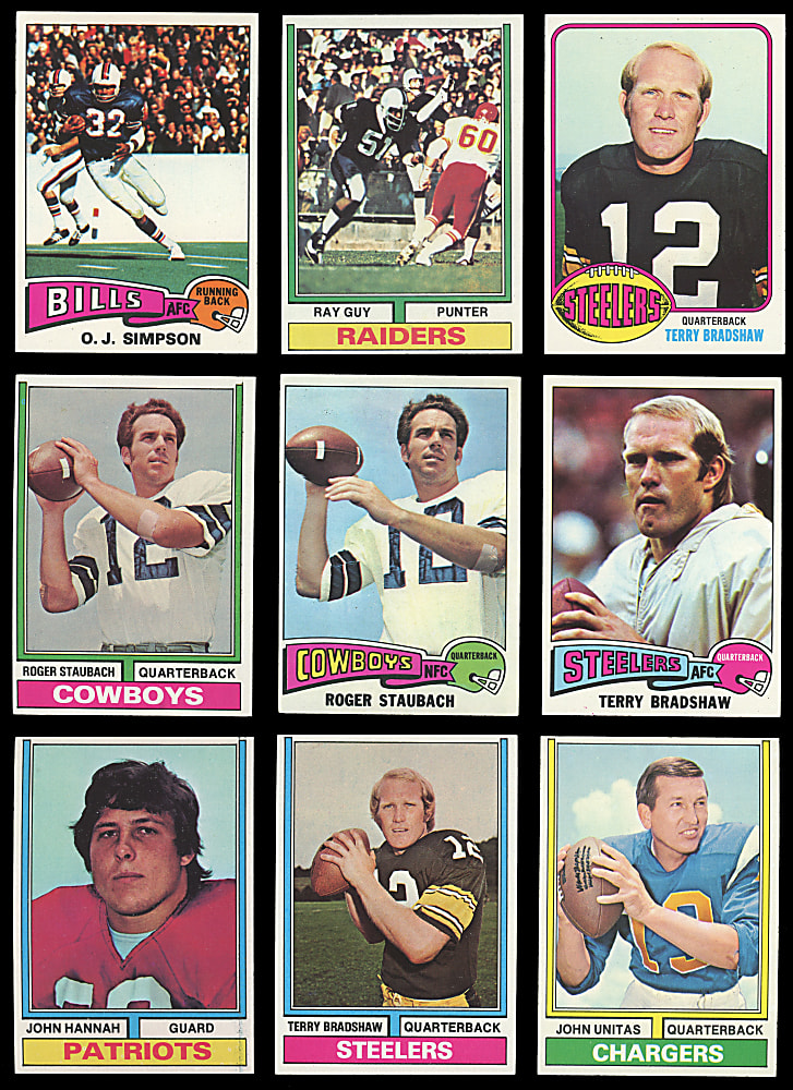 1974-1976 Topps Football Near Complete Set Trio with Key Rookies Including 1976 #148 Walter Payton (1,518 Total Cards)