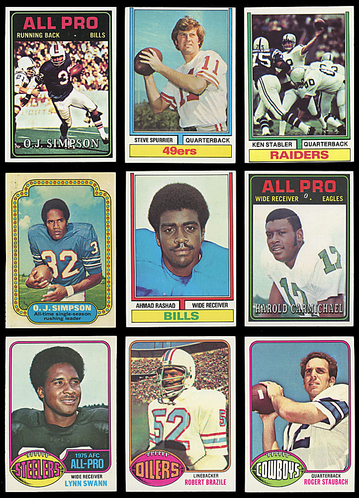 1974-1976 Topps Football Near Complete Set Trio with Key Rookies Including 1976 #148 Walter Payton (1,518 Total Cards)
