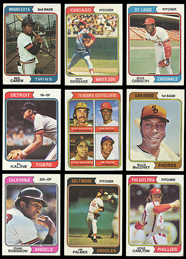 1974 Topps Near Set (658/660) Plus Traded Set (44) & Team Checklist Set (24)