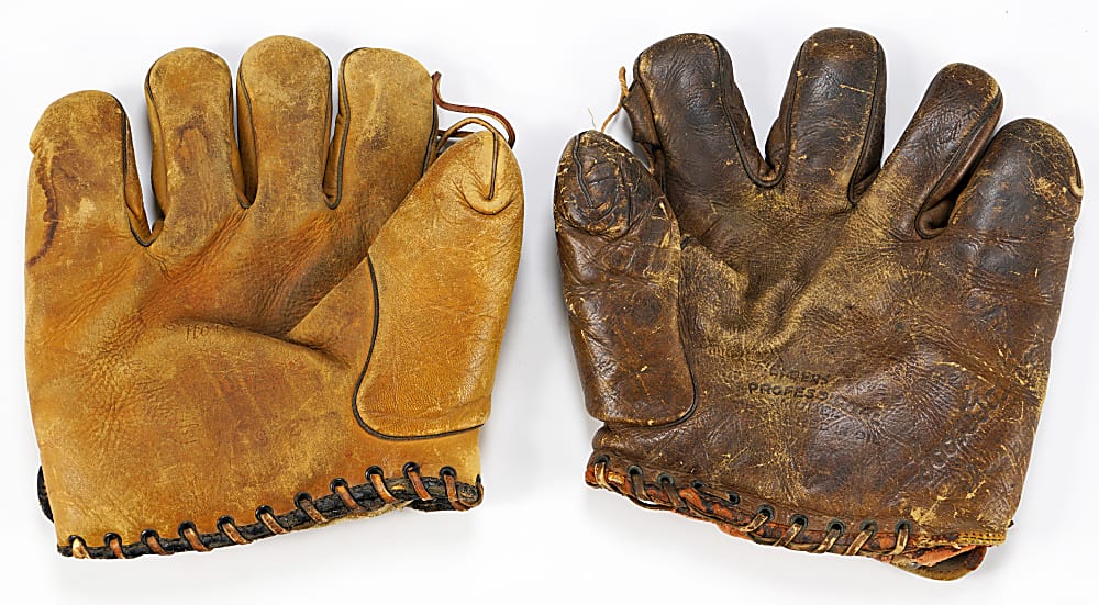 Circa 1930s Player-Endorsed Store-Model Glove Pair with Goose Goslin & Rogers Hornsby