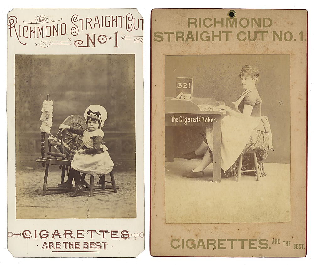 Circa 1880s Allen & Ginter Richmond Straight Cut Tobacco Premium Cabinet Card Pair