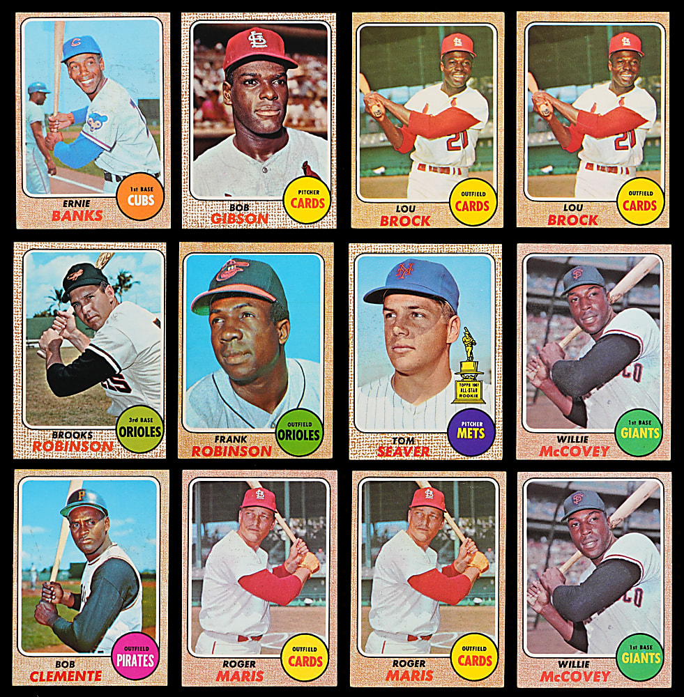 1968 Topps Collection (313) with (28) Hall of Famers Including Banks, Clemente & Seaver