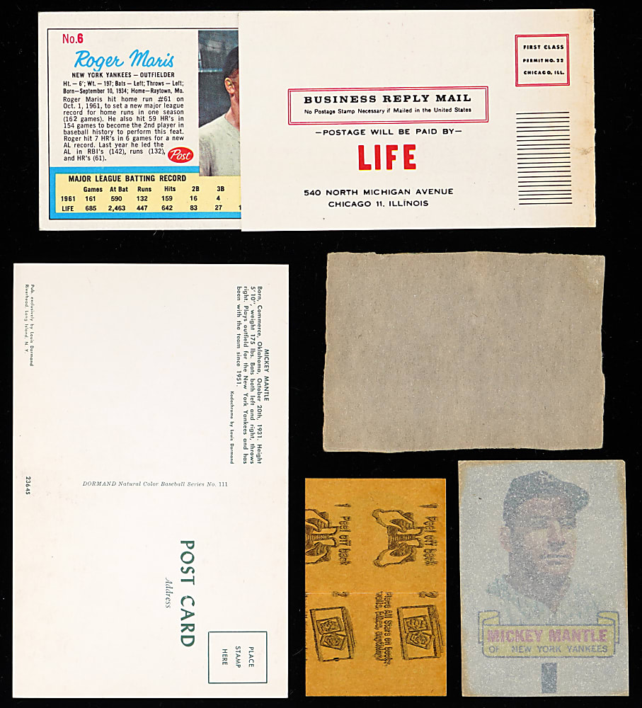 1953-1966 Mickey Mantle Oddball Collection (5)