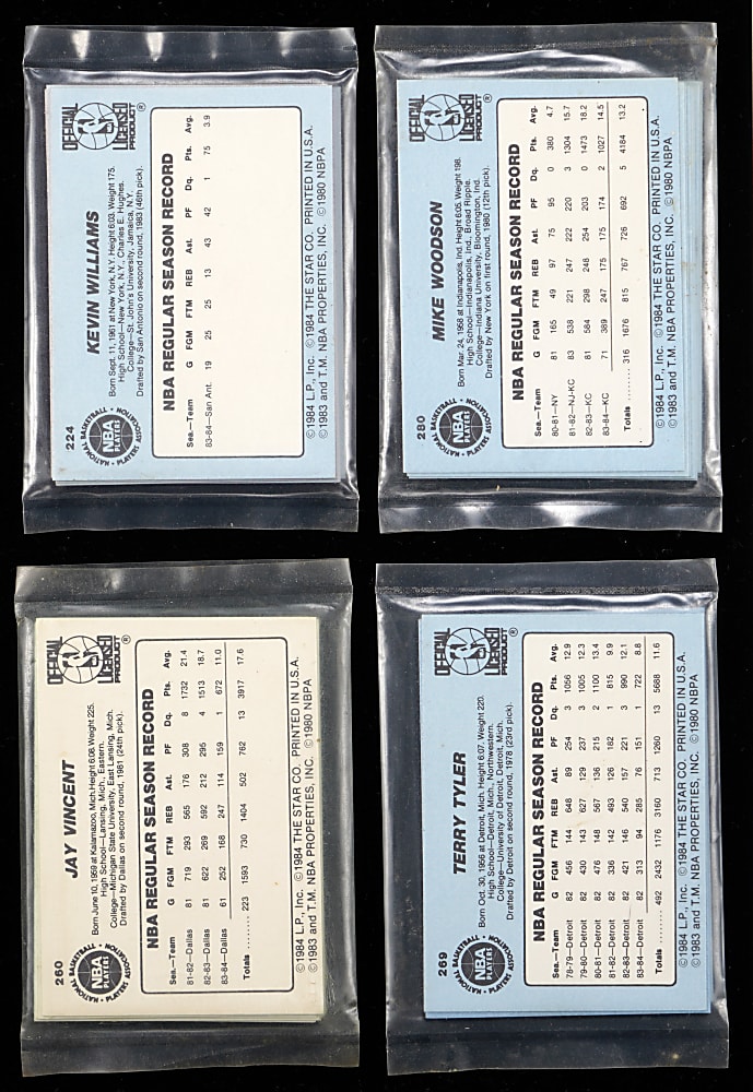 1984-1985 Star Basketball Bagged Team Set Group (4) with Dallas Mavericks & Detroit Pistons