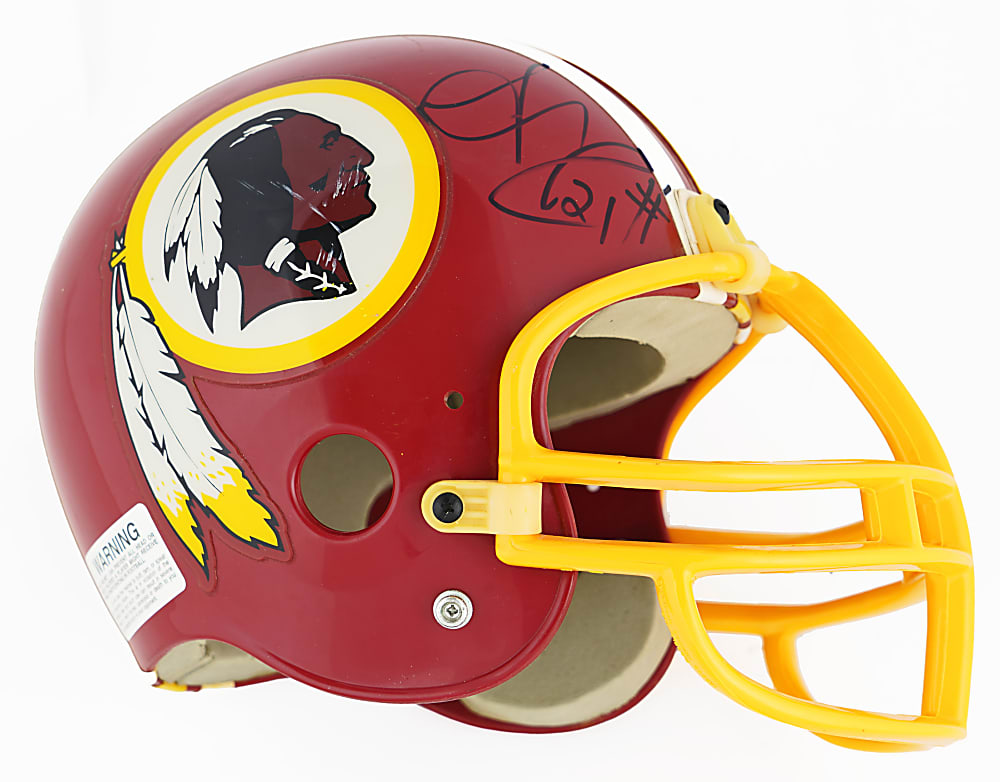 Washington Redskins Helmet Signed by Cooley, Gibbs & Sean Taylor (Presents as Single-Signed Taylor) - Full JSA