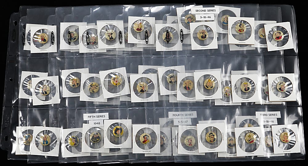 1945-1947 Kellogg's Pep Pins Complete Set (86)