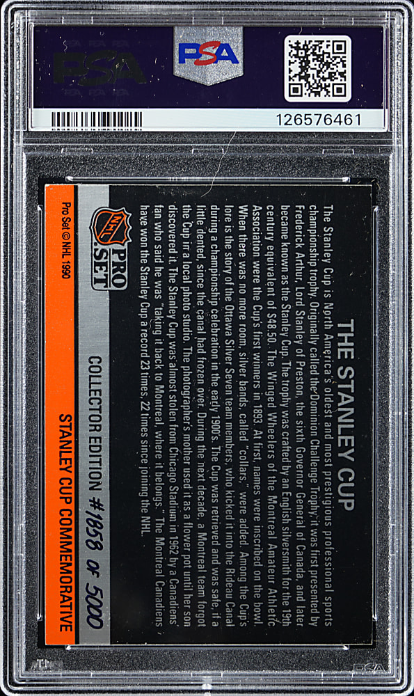 1990-1991 Pro Set Hockey The Stanley Cup Hologram PSA EX 5