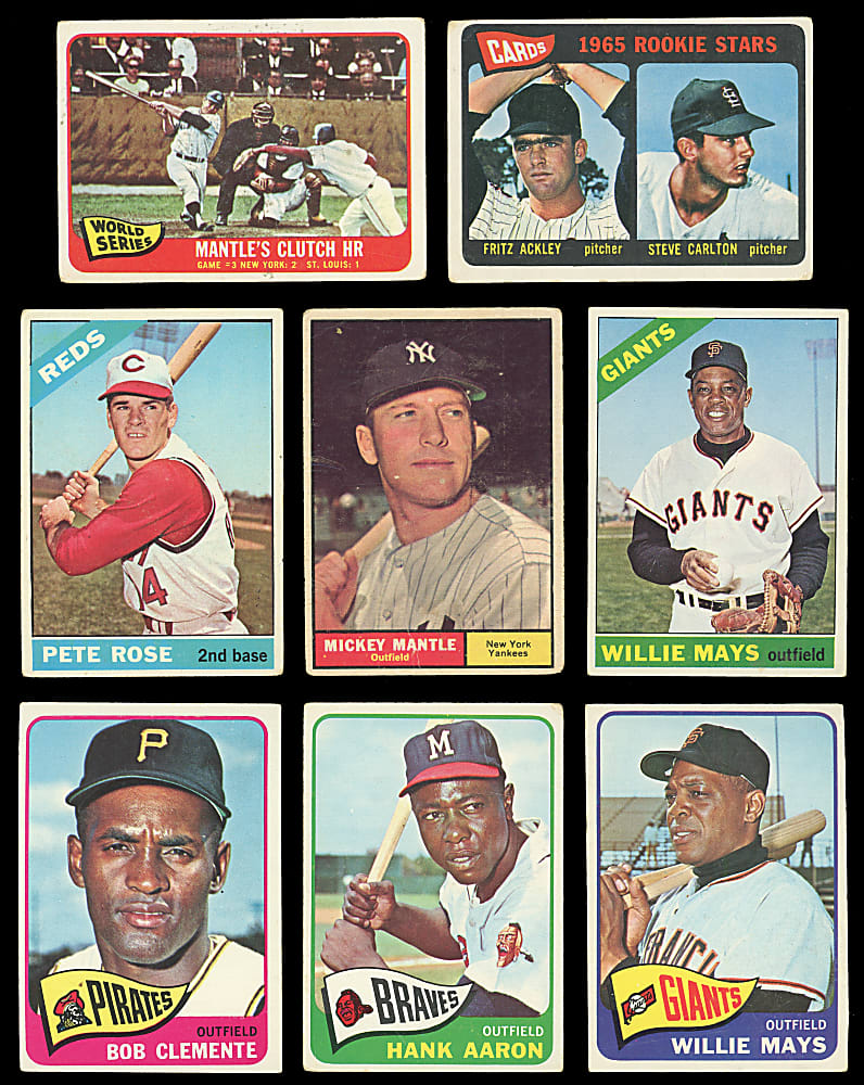 1960-1970 Mostly Baseball Shoebox Collection (378) with (35+) Hall of Famers Including (3) Mantle, (3) Mays, Aaron & Clemente
