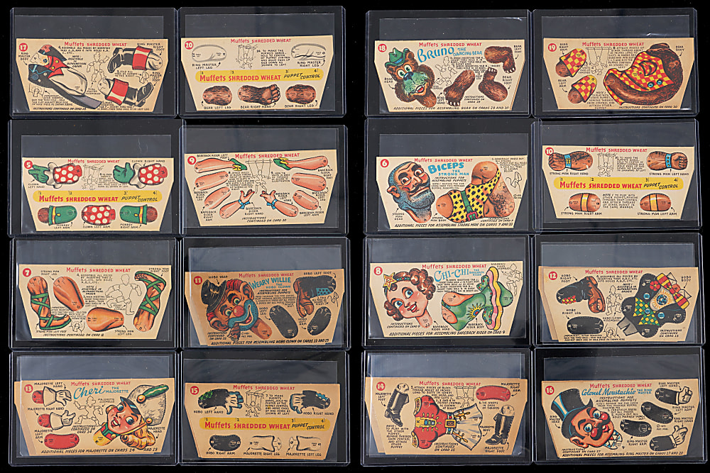 1951-1953 Quaker Oats Circus Themed Complete Unpunched Sets (4) Plus 3D Glasses & Other Premiums (86 Total Items)