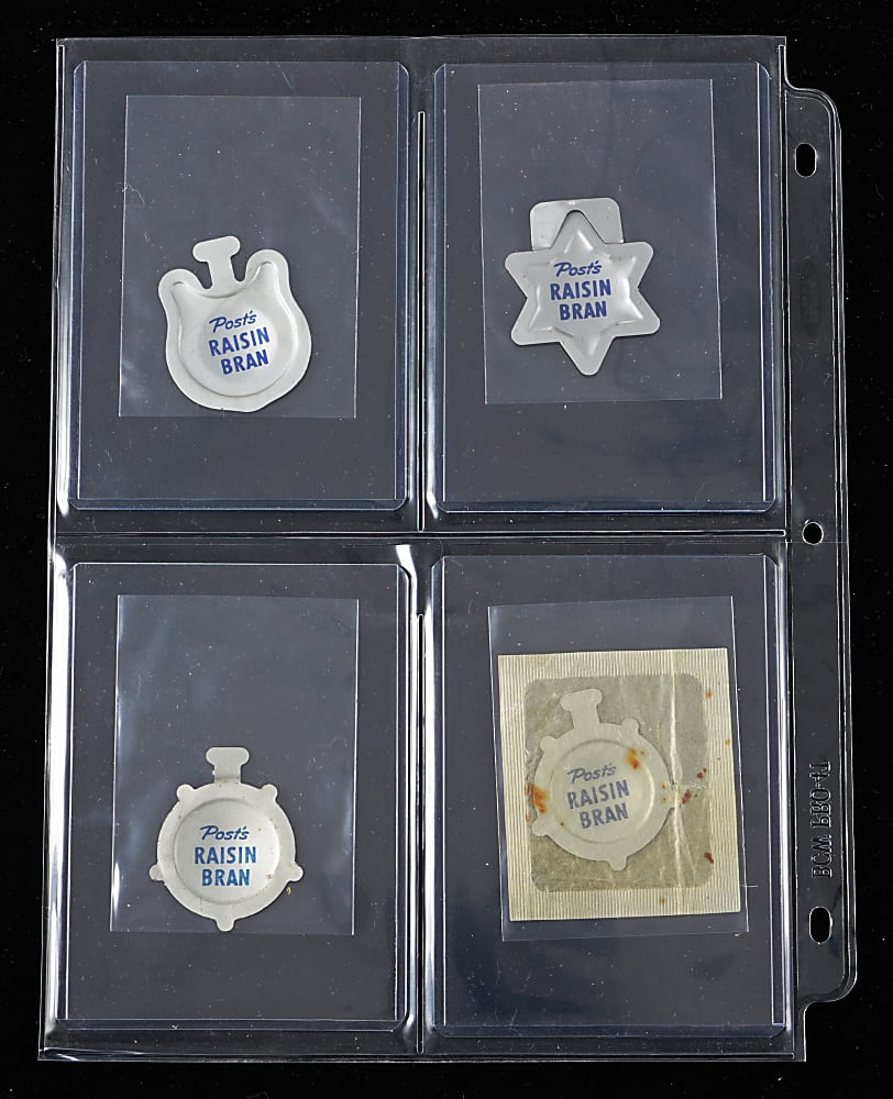 1950s Post Cereal Raisin Bran Western Badges (18) with Complete Set (12) with Color Variations & (6) Sealed/Unopened Examples