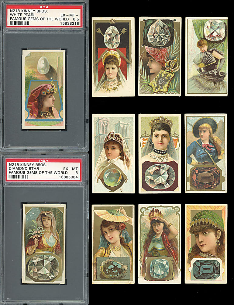 1889 N218 Kinney Brothers Famous Gems of the World Near Complete Set (24/25) with (3) Graded - Clean!