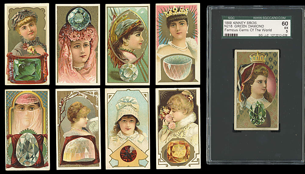 1889 N218 Kinney Brothers Famous Gems of the World Near Complete Set (24/25) with (3) Graded - Clean!