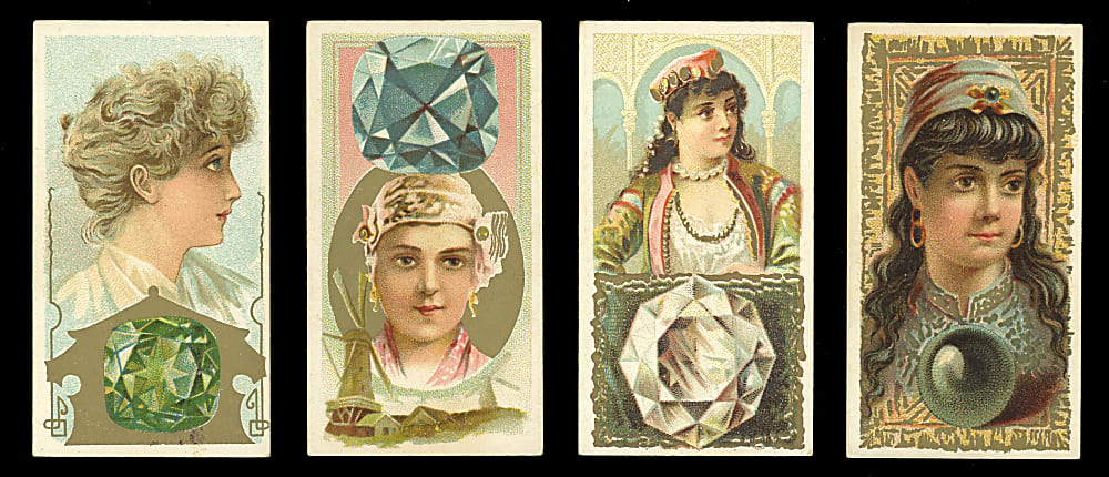 1889 N218 Kinney Brothers Famous Gems of the World Near Complete Set (24/25) with (3) Graded - Clean!