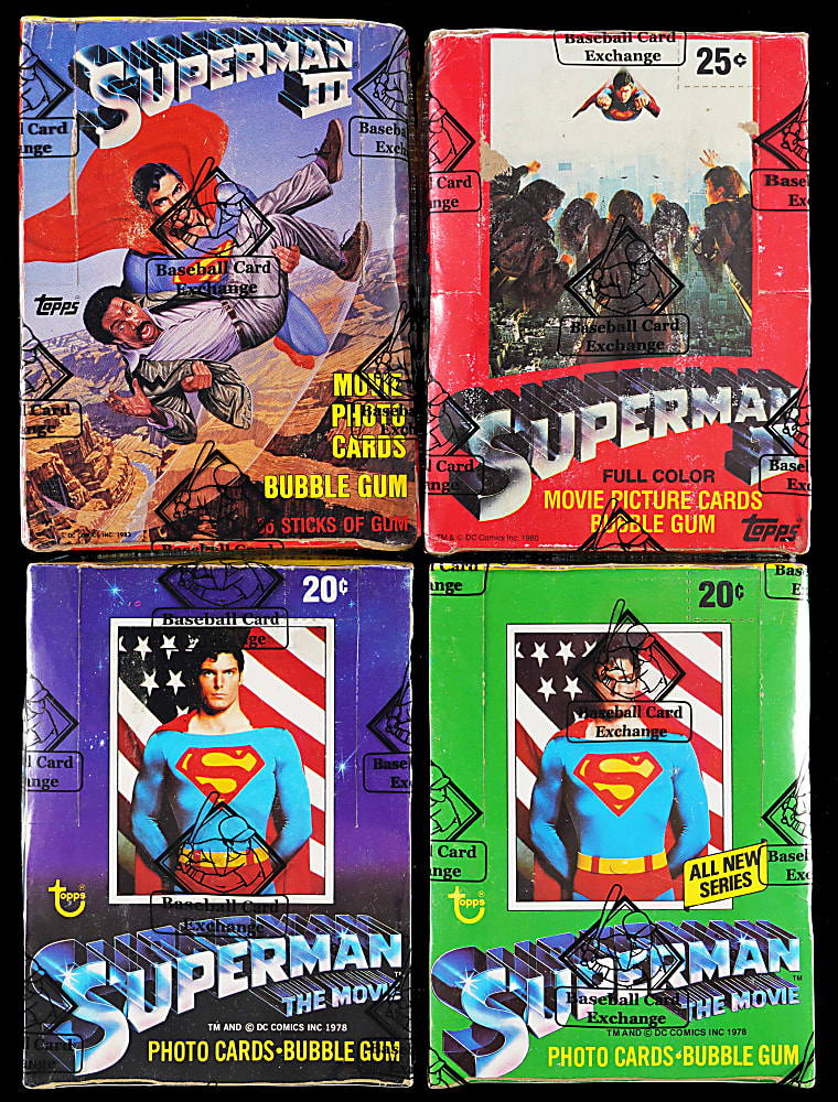 1978-1983 Topps Superman Unopened Wax Box Run (4) - All BBCE