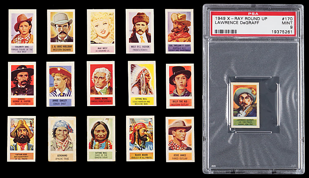 1949 Topps X-Ray Round Near-Complete Set (178/200) with (1) PSA Plus Unopened Pack, Wrapper & (2) 3D Viewers