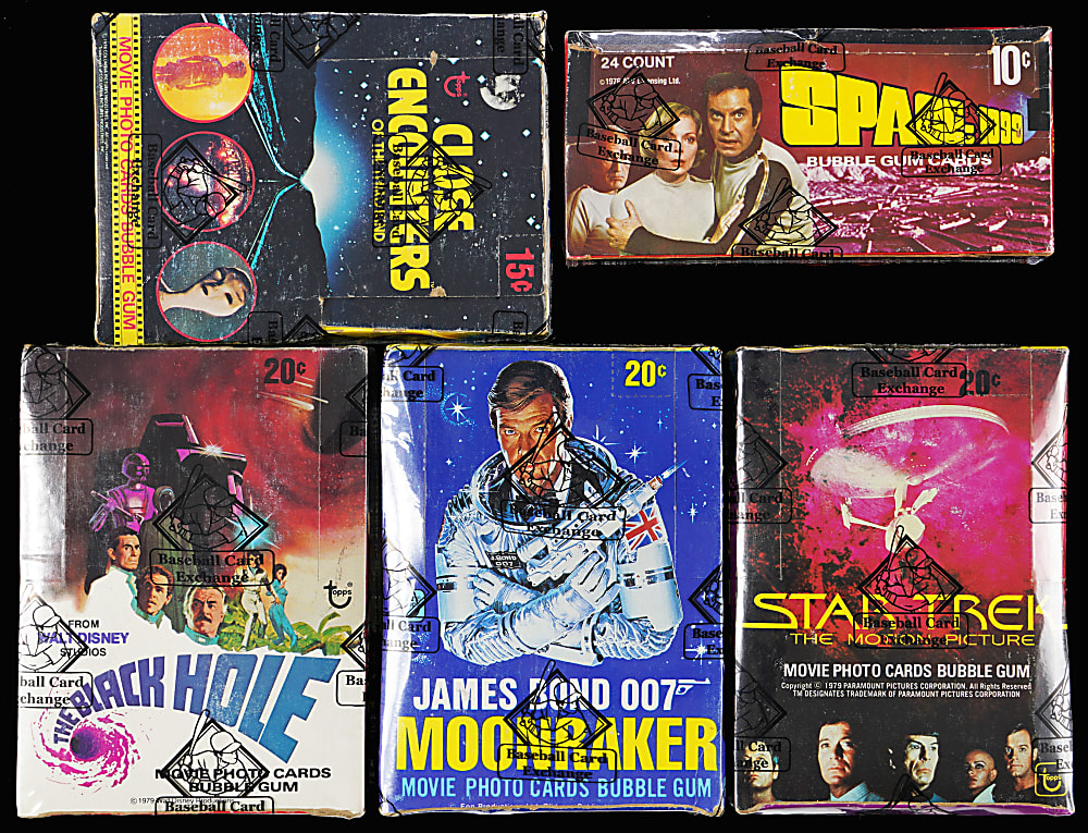 1976-1979 Topps and Donruss Space Themed Unopened Wax Boxes (5) - All BBCE with Close Encounters of the Third Kind