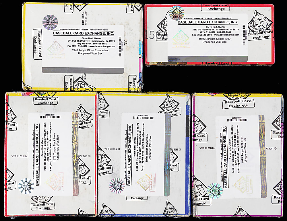 1976-1979 Topps and Donruss Space Themed Unopened Wax Boxes (5) - All BBCE with Close Encounters of the Third Kind