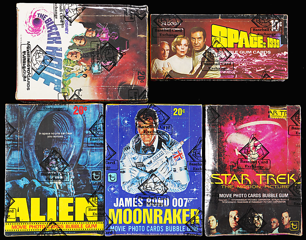 1976-1979 Topps and Donruss Space Themed Unopened Wax Boxes (5) - All BBCE with ALIEN