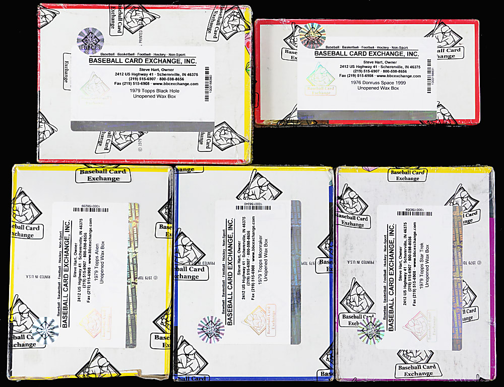 1976-1979 Topps and Donruss Space Themed Unopened Wax Boxes (5) - All BBCE with ALIEN