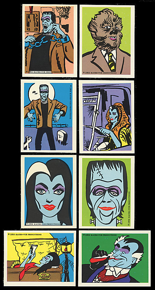 1964 Leaf The Munsters Stamps Complete Set (16) - Tough Set