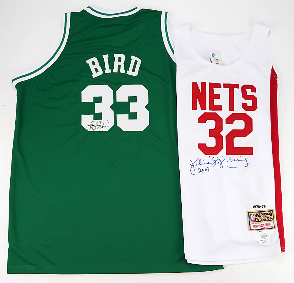 Signed Multi-Sport Mitchell & Ness Jersey Group (5) with Larry Bird & Dr. J