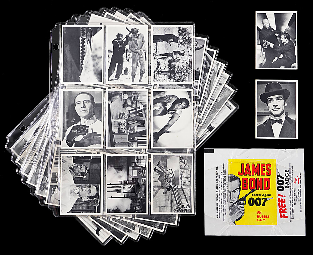 1965 Philadelphia James Bond Complete Set (66) with Original Wrapper - Clean!